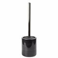 Convenience Concepts 4.25 in. Marble Toilet Brush Holder Set with Silicone Cover, Black HI3496970